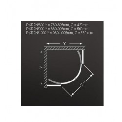 Dušas stūris pusapaļš Roltechnik PXR2N 1000x1000