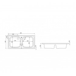Virtuves izlietne POLIMAT ZD-40 80x40 cm, 1001