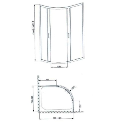 Dušas stūris pusapaļš Radaway  Dolphi Premium Plus E 100x80cm