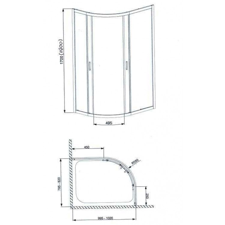 Dušas stūris pusapaļš Radaway Dolphi Premium Plus E 100x80cm Dušas stūris pusapaļš Radaway Dolphi Premium Plus E 100x80cm