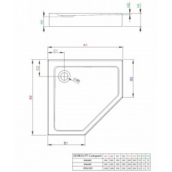 Dušas paliktnis piecstūru Radaway Doros PT Compact 100x100, balts