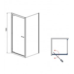 Dušas stūris taisnstūra Radaway TWIST DW+S 80x75 cm