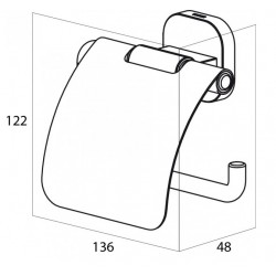 Tualetes papīra turētājs Tiger RAMOS, hroms, ar pārsegu