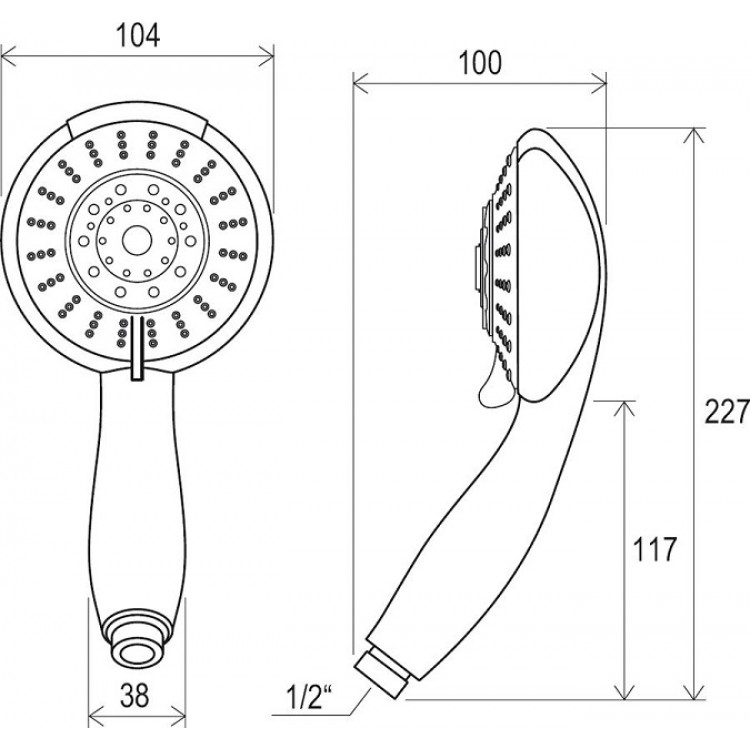 Rokas duša RAVAK 5 poz., hroms 952.00