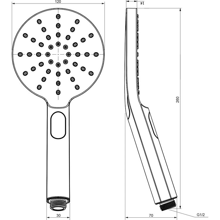Rokas duša RAVAK 3 poz., hroms 956.00