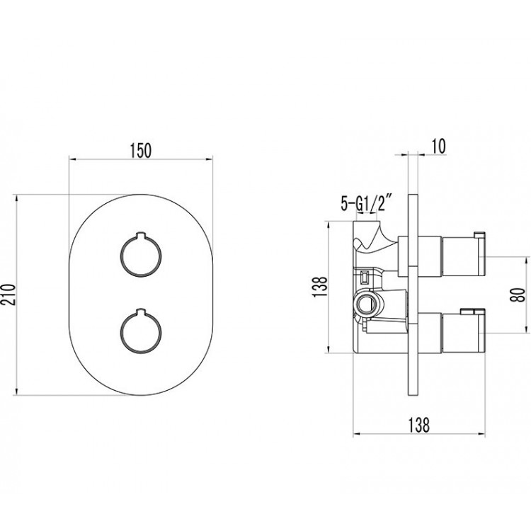 RAVAK Chrome CR 064.00 Zemapmetuma Dušas jaucējkrāns, X070095