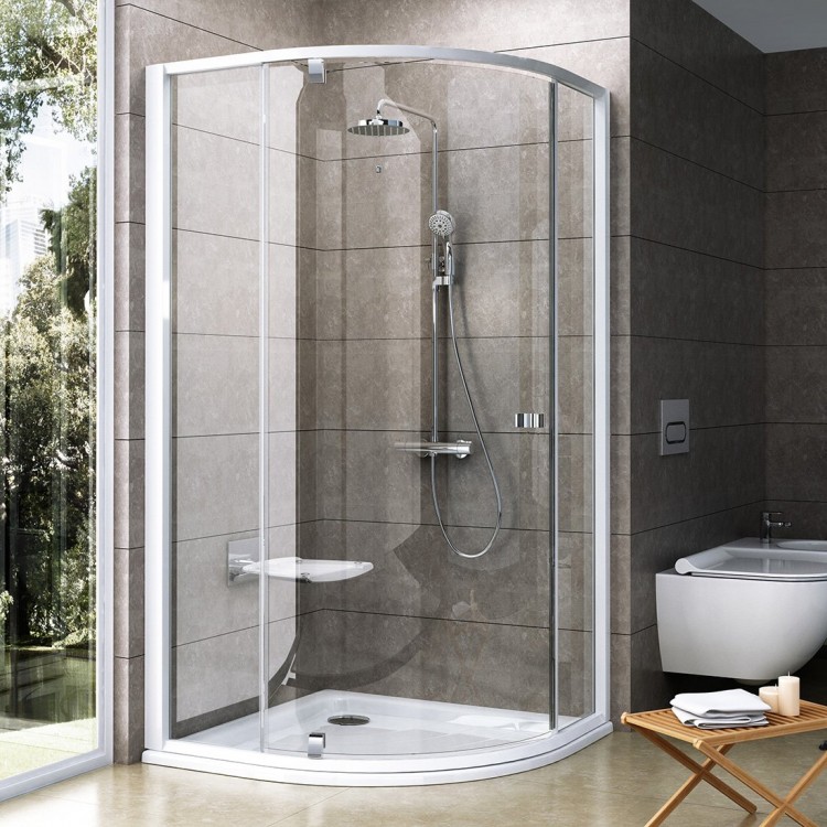 Dušas stūris pusapaļš RAVAK PIVOT PSKK3 90x90cm, balts/hroms Dušas stūris pusapaļš RAVAK PIVOT PSKK3 90x90cm, balts/hroms