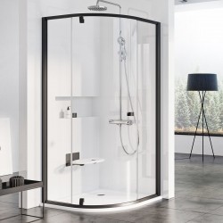 Dušas stūris pusapaļš RAVAK PIVOT PSKK3 90x90cm, melns