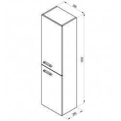Vannas istabas augstais skapis RAVAK SB Chrome 350 R, balts/balts