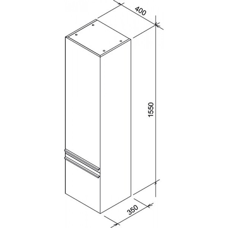 Vannas istabas augstais skapis RAVAK SB Clear 400R, balts/ķirsis Vannas istabas augstais skapis RAVAK SB Clear 400R, balts/ķirsis