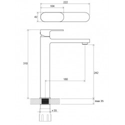 Izlietnes maisītājs paaugstināts RAVAK Chrome CR 015.00, X070100