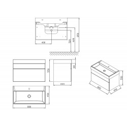 Vannas istabas skapītis izlietnei Ravak SD Natural 800 , X000001052