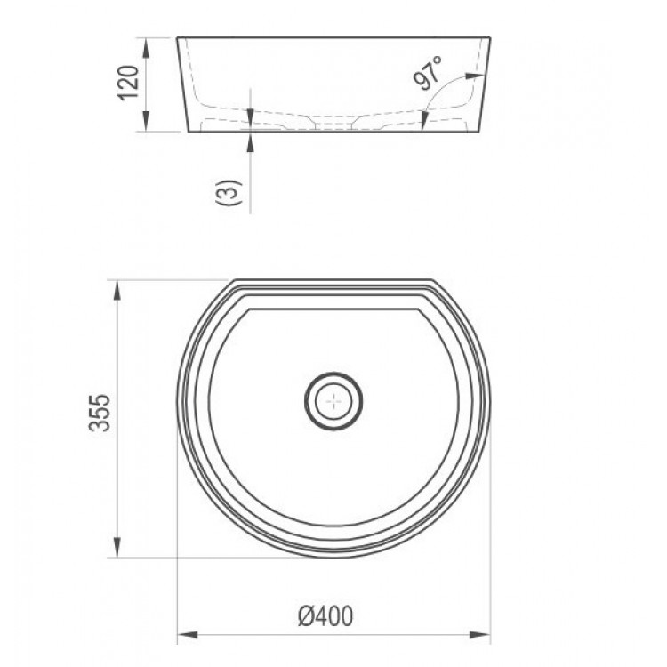 Vannas istabas uzliekamā izlietne Ravak MOON 1C 40x35.5cm