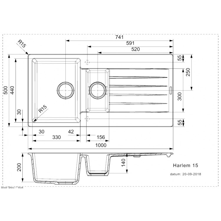 Virtuves izlietne Reginox Harlem 15 100x50cm, R31285