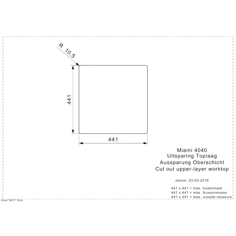 Virtuves izlietne Reginox MIAMI 44x44cm, R30714