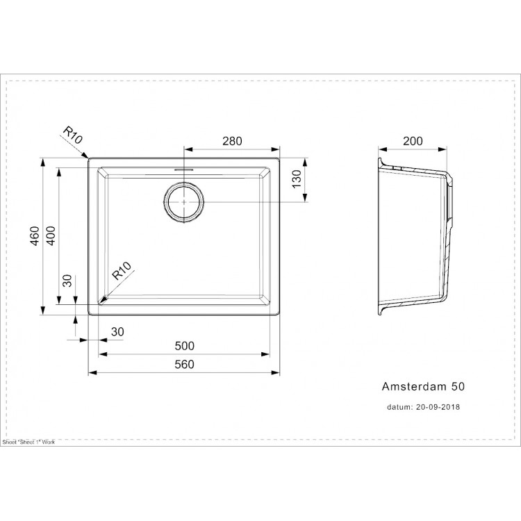 Virtuves izlietne Reginox Amsterdam 50 56x46cm, R30844