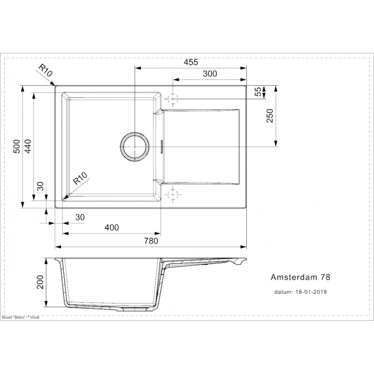 Virtuves izlietne Reginox Amsterdam 78 78x50cm, R32749