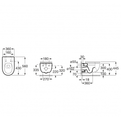 Tualetes pods piekaramais Roca Meridian Rimless A34H240000
