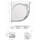 Dušas stūris pusapaļš Roltechnik LLR2 800x800 mm, balts Dušas stūris pusapaļš Roltechnik LLR2 800x800 mm, balts