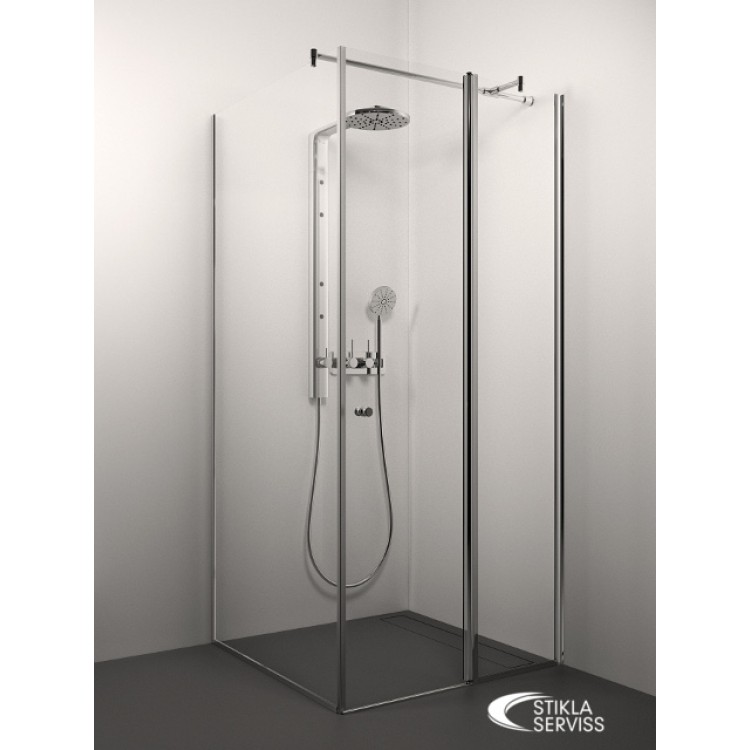 Dušas stūris kvadrātveida Stikla Serviss LAURA 80x80cm