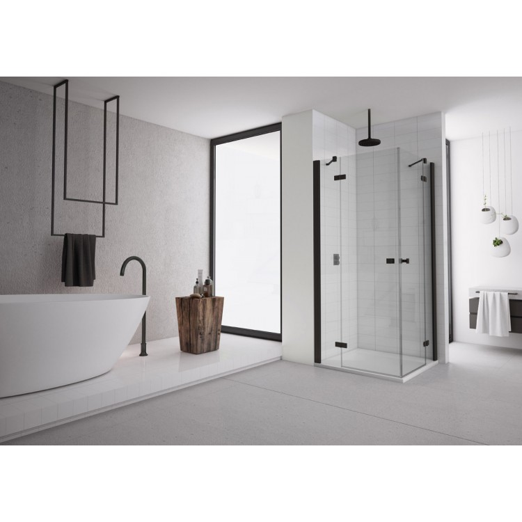 Dušas stūris kvadrātveida SanSwiss ANNEA BLACK AN13 G/D 90x90cm