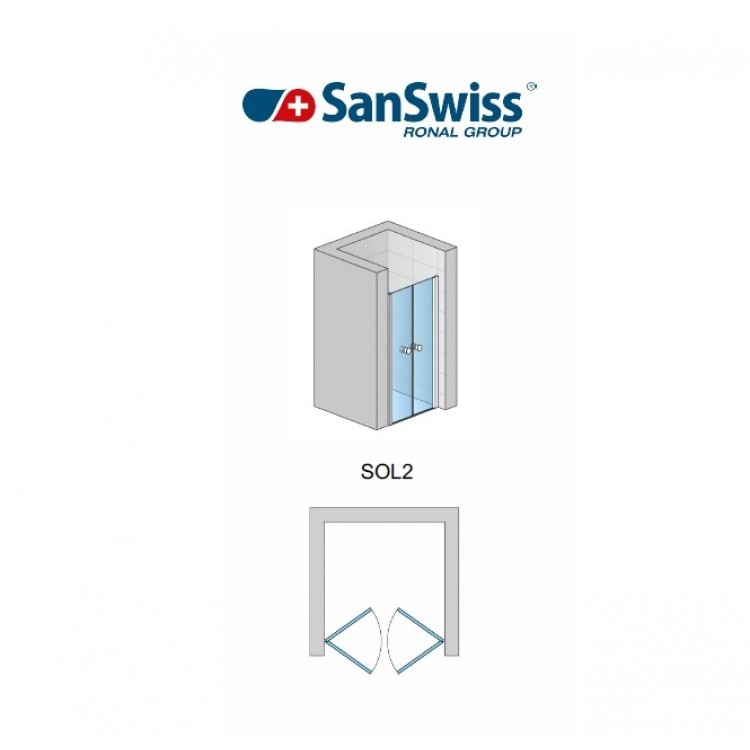 Dušas durvis SanSwiss SOLINO SOL2 90 cm