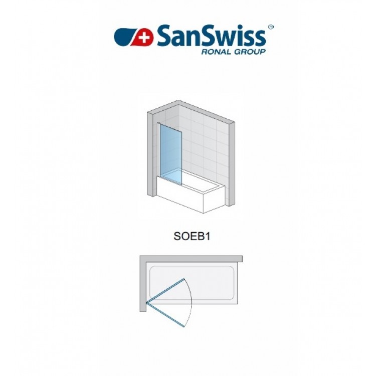 Vannas sieniņa SanSwiss SOLINO SOEB1 850mm