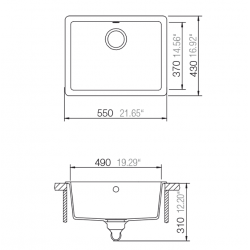 Virtuves izlietne Schock QUADRO N-100, 55x43cm Alpina