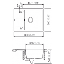 Virtuves izlietne Schock RONDA D-100L, 65x50cm Onyx