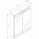 Vannas istabas skapītis ar spoguli un LED apgaismojumu SERENA Retro 60 cm, 1302311 Vannas istabas skapītis ar spoguli un LED apgaismojumu SERENA Retro 60 cm, 1302311