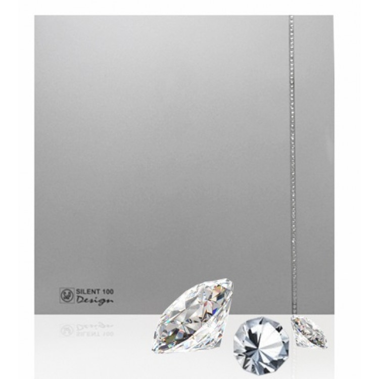 Sadzīves ventilators S&P Silent Design 100CZ, pretvārsts, silver swarovski Sadzīves ventilators S&P Silent Design 100CZ, pretvārsts, silver swarovski