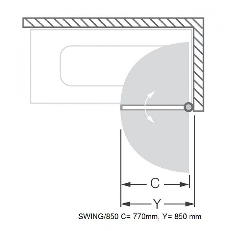 Vannas sieniņa Roth SWING/850