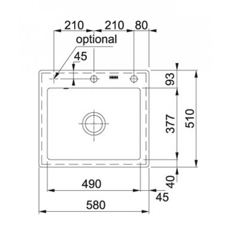 Virtuves izlietne Franke MYTHOS 58x51cm, MTK 610-58, balta Virtuves izlietne Franke MYTHOS 58x51cm, MTK 610-58, balta