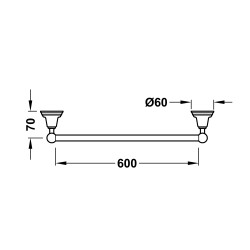 Dvieļu turētājs TRES CLASIC 60cm, 12423603