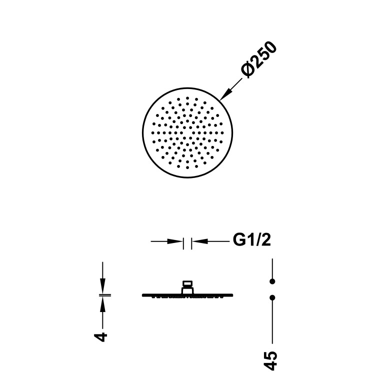 Dušas galva TRES INOX Antilime D30cm, 134315010NM