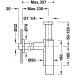 Izlietnes sifons teleskopisks TRES 1 1/4x32, 16110342KMB Izlietnes sifons teleskopisks TRES 1 1/4x32, 16110342KMB