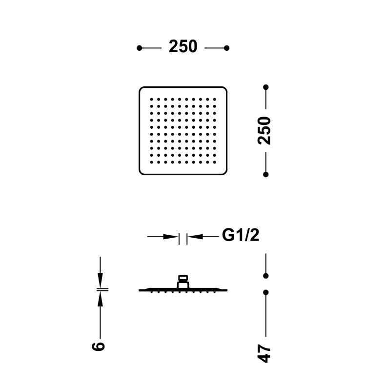 Dušas galva TRES INOX Antilime 25x25 cm, 134315004