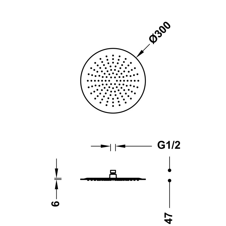 Dušas galva TRES INOX Antilime D30cm, 134315005