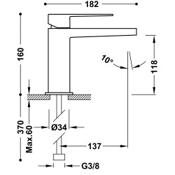 Izlietnes maisītājs SLIM-TRES, hroms 20210301