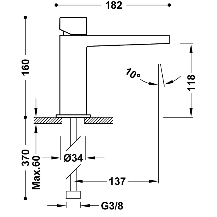 Izlietnes maisītājs SLIM-TRES, hroms 20210302
