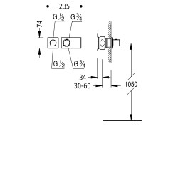 TRES Block System Iebūvējamais jaucējkrāns (1-ceļa), 20735199OR