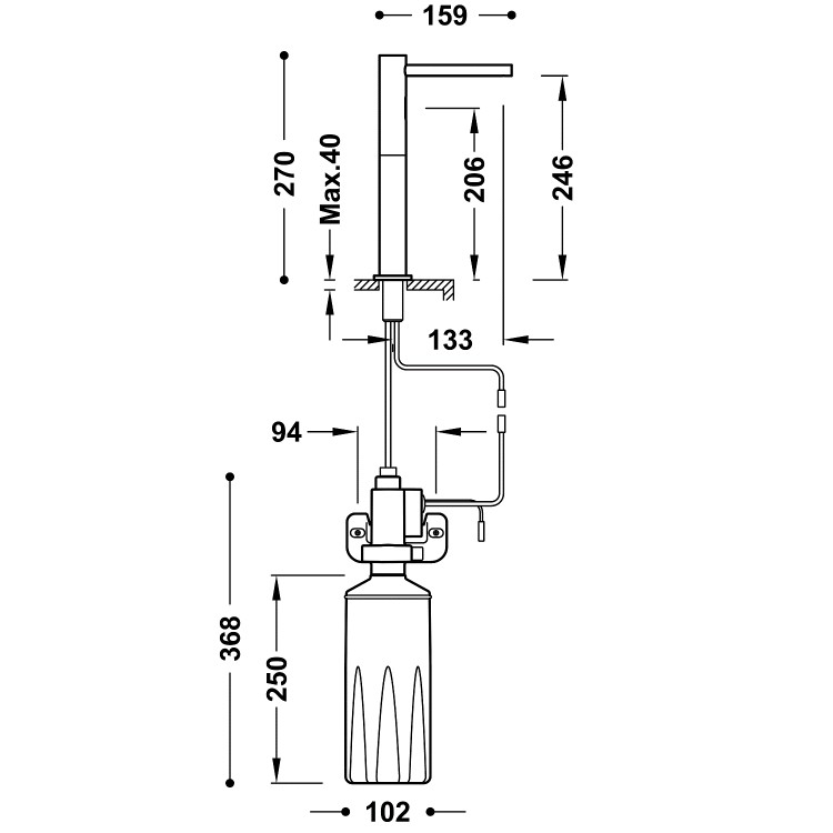 TRES Elektroniskais ziepju dozators 6V/220-230V, 39274102 TRES Elektroniskais ziepju dozators 6V/220-230V, 39274102