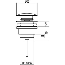 Sifona izplūde TRES Click-Clack 63mm, hroms,134215021