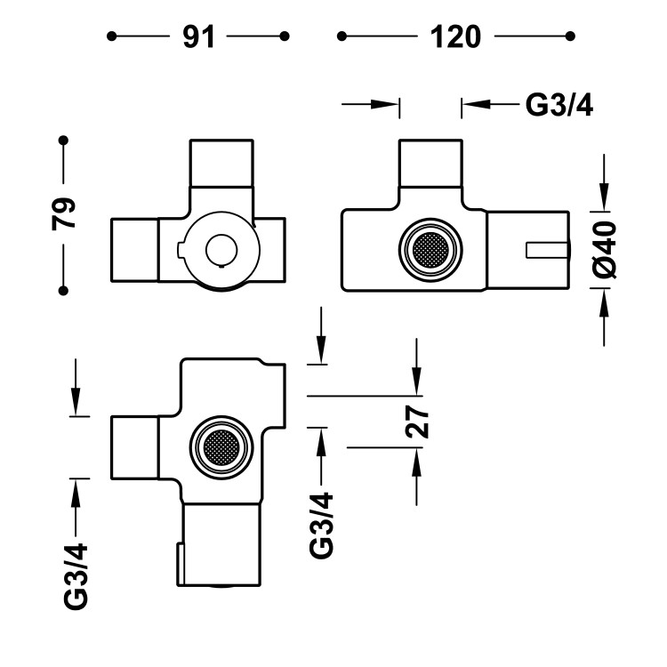 Termostata vārsts TRES ūdens sildītājam, 20725001 Termostata vārsts TRES ūdens sildītājam, 20725001
