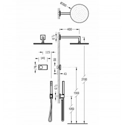 Termostata dušas sistēma TRES Shower Technology, 09286558