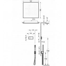 Termostata dušas sistēma TRES Shower Technology, 09286561