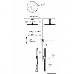 Termostata dušas sistēma TRES Shower Technology, 09286567