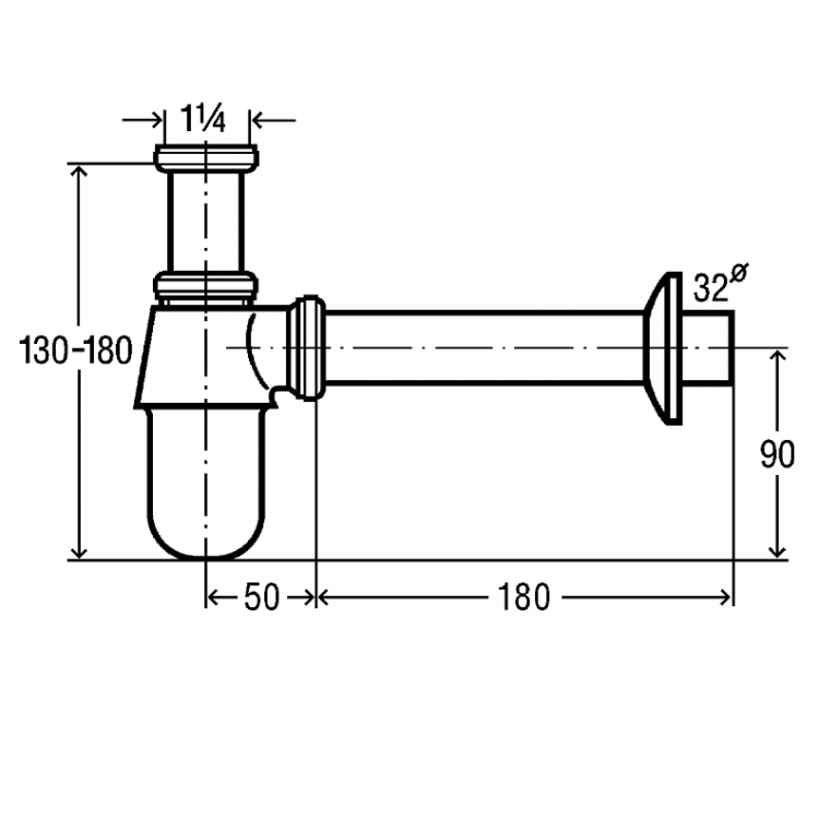 Izlietnes sifons glāze bez izplūdes VIEGA 1 1/4x32 100674 Izlietnes sifons glāze bez izplūdes VIEGA 1 1/4x32 100674
