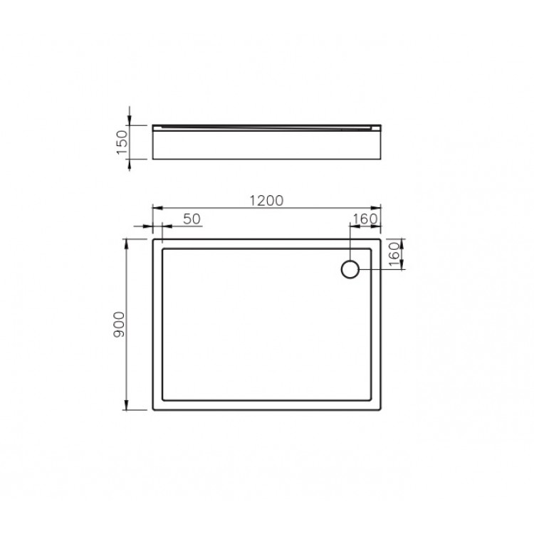 Dušas paliktnis taisnstūra Vispool QQ-120 1200x900mm Dušas paliktnis taisnstūra Vispool QQ-120 1200x900mm