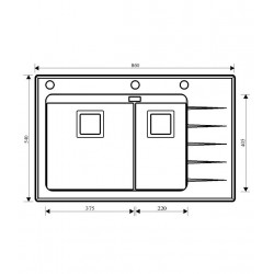 Virtuves izlietne HELIKA Delicia Plus 860x540 mm GQD150-114W